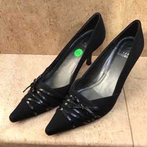 Stuart Weitzman black silk pumps